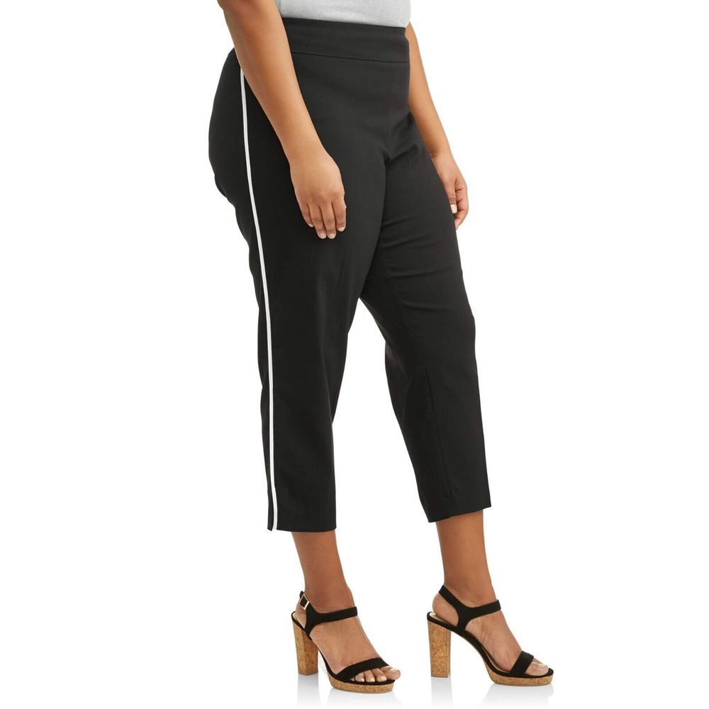 Terra & Sky  Women's Plus Size Stretch Woven Skinny Pant 4X (28w-30w) New‎ Black